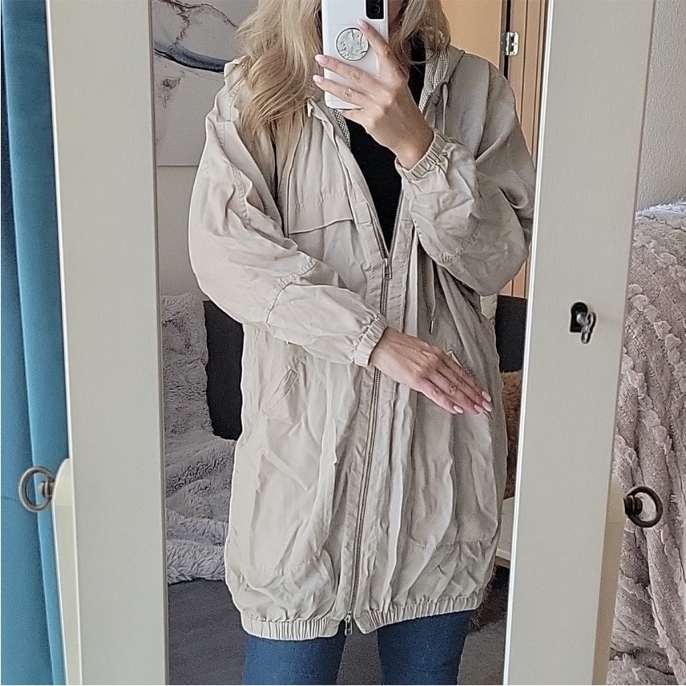ATM Anthony Thomas Melillo Tan Bomber Oversized Jacket, Small